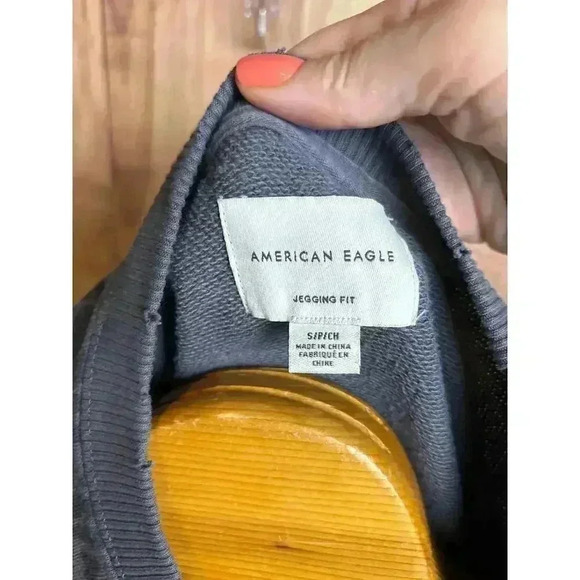 AE Jegging Fit Leopard Print Distressed Sweatshirt Live In Look Size S - Picture 3 of 5